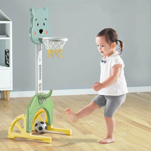 Set de joaca pentru copii 4 in 1 cu inaltime reglabila, albastru-verde-3