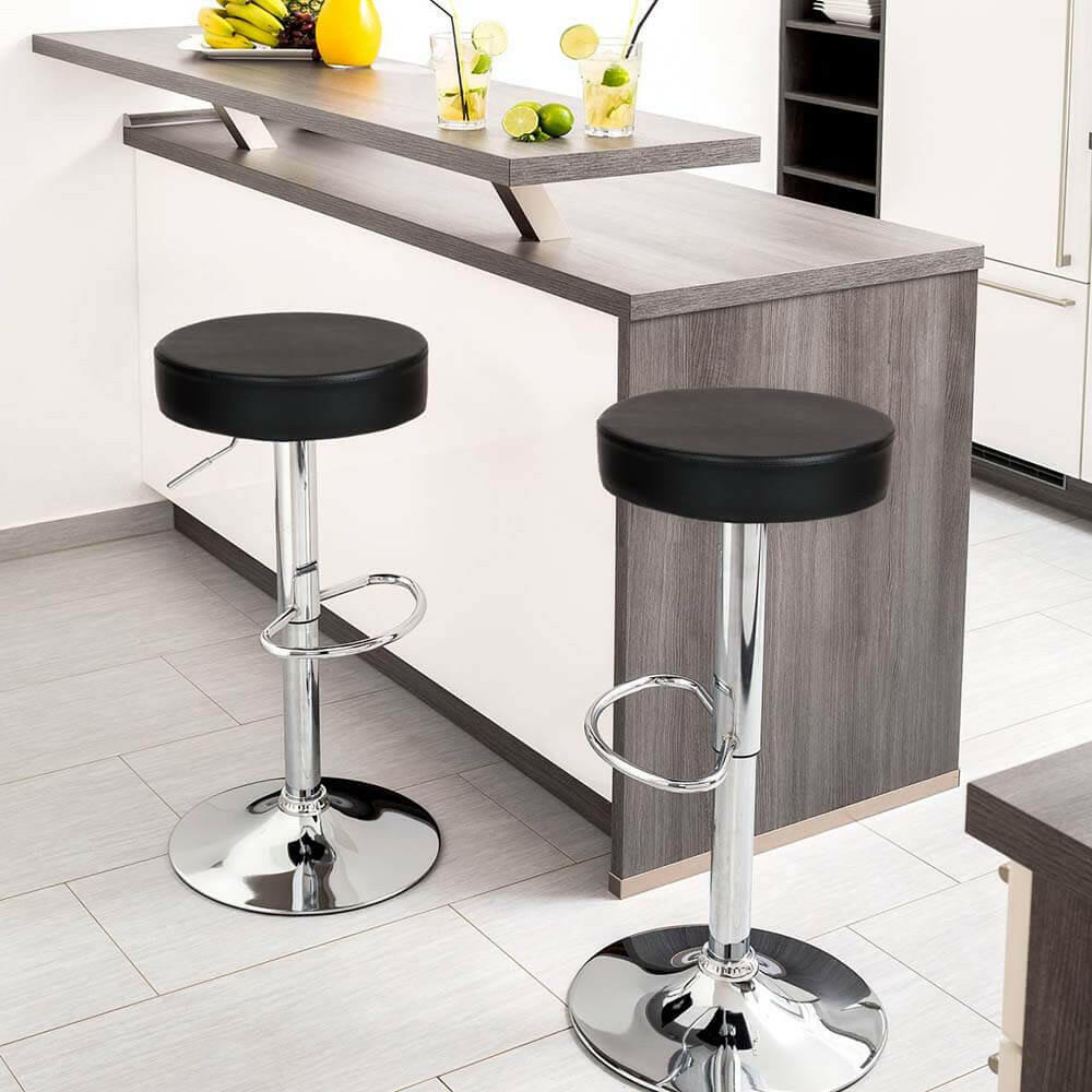 2 buc Scaune de bar stil clasic in doua culori-negru-1