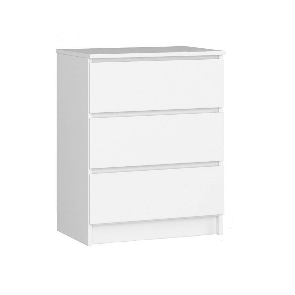 Comoda cu 3 sertare, alb, 60*77*40 cm-0