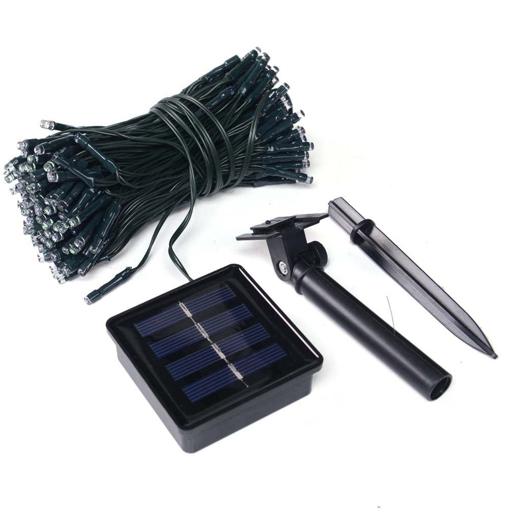 Ghirlanda luminoasa solara pentru gradina cu 100 LED, alb-cald, 20m-1