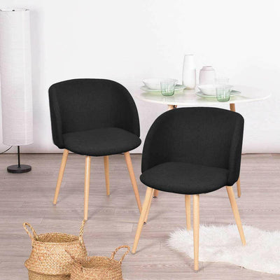 Scaun tapitat Betti, 2 buc-negru-1