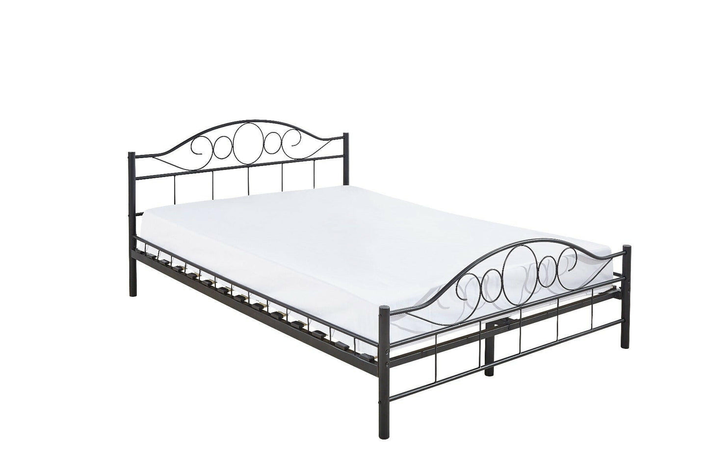 Cadru pat metalic Mimi cu grilaj cadou, in mai multe dimensiuni si culori-negru-160x200cm-0