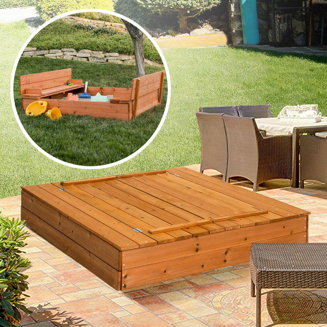 Lada de nisip din lemn cu bancute-5