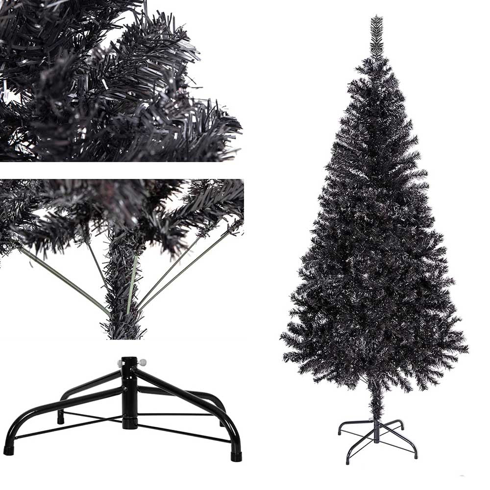 Brad artificial negru, 120cm 230ramuri-1