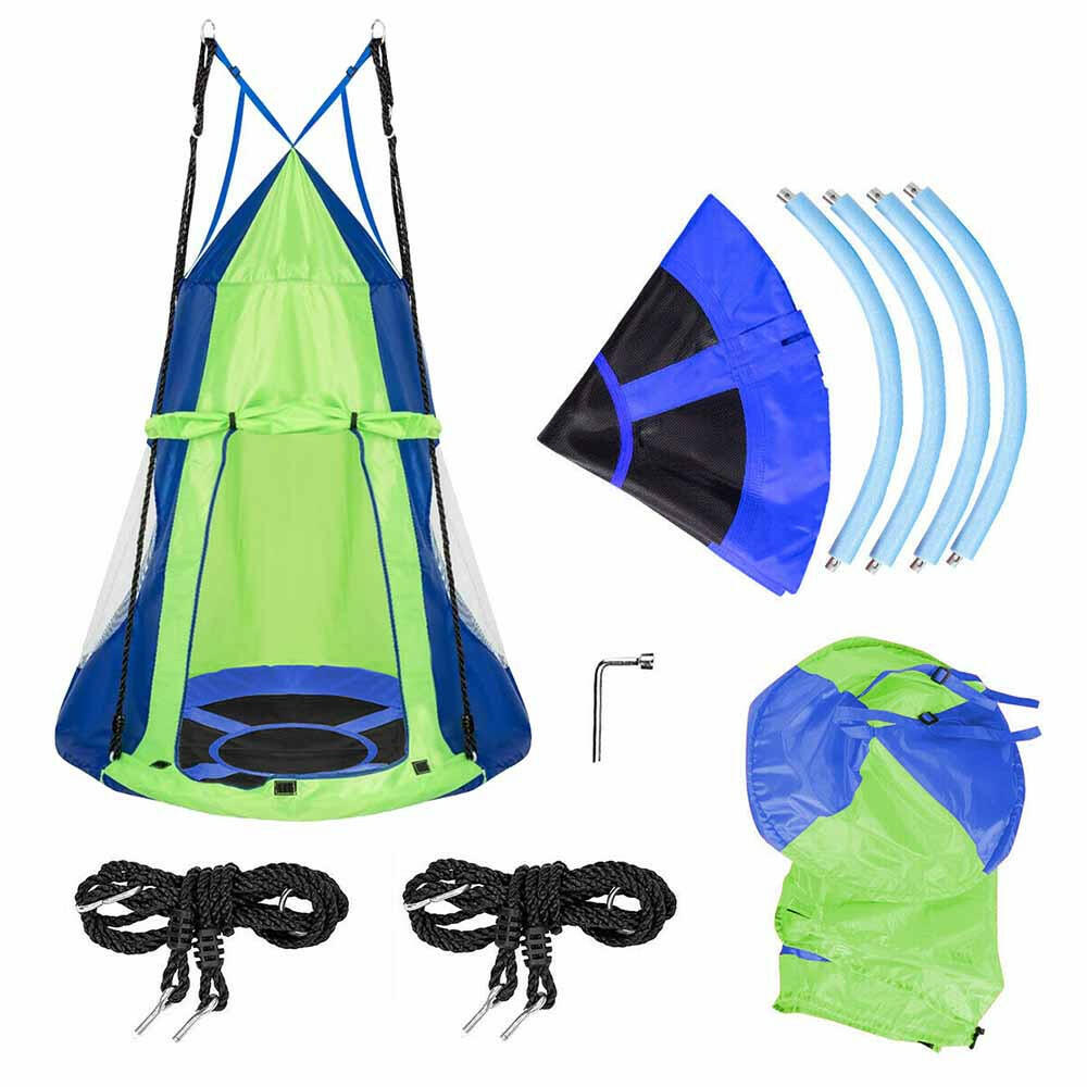 Leagan cuib-110 cm-albastru-cu cort-2