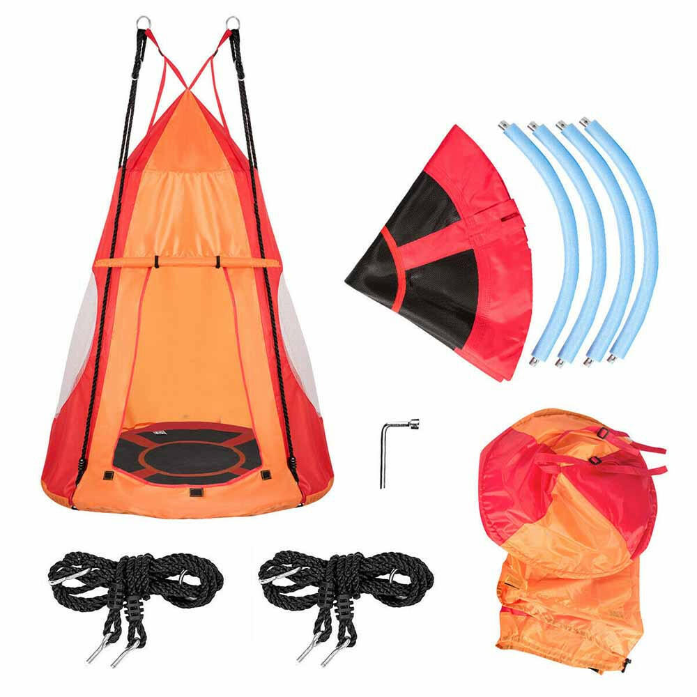 Leagan cuib-110 cm-rosu-cu cort-2