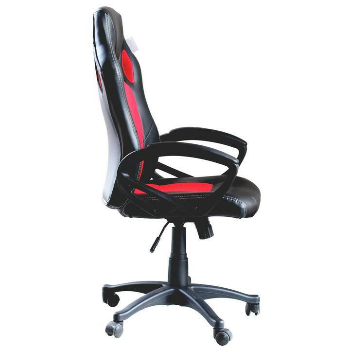 Scaun gamer Basic cu spatar color, Rosu-2