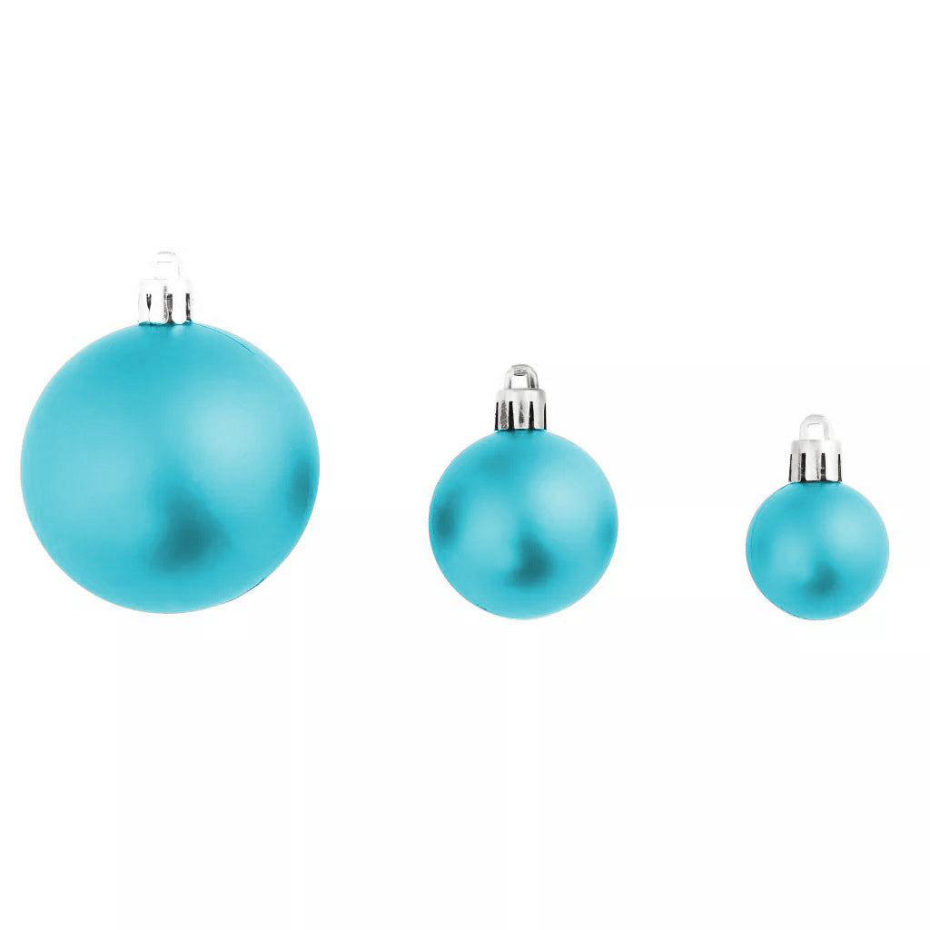 Set ornamente de brad, 112 piese, in 4 culori-turcoaz-4