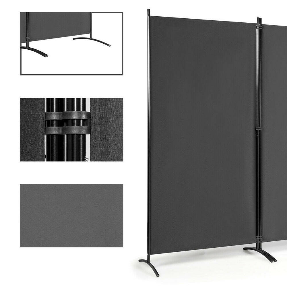 Paravan despartitor mobil 260x180cm, gri-2