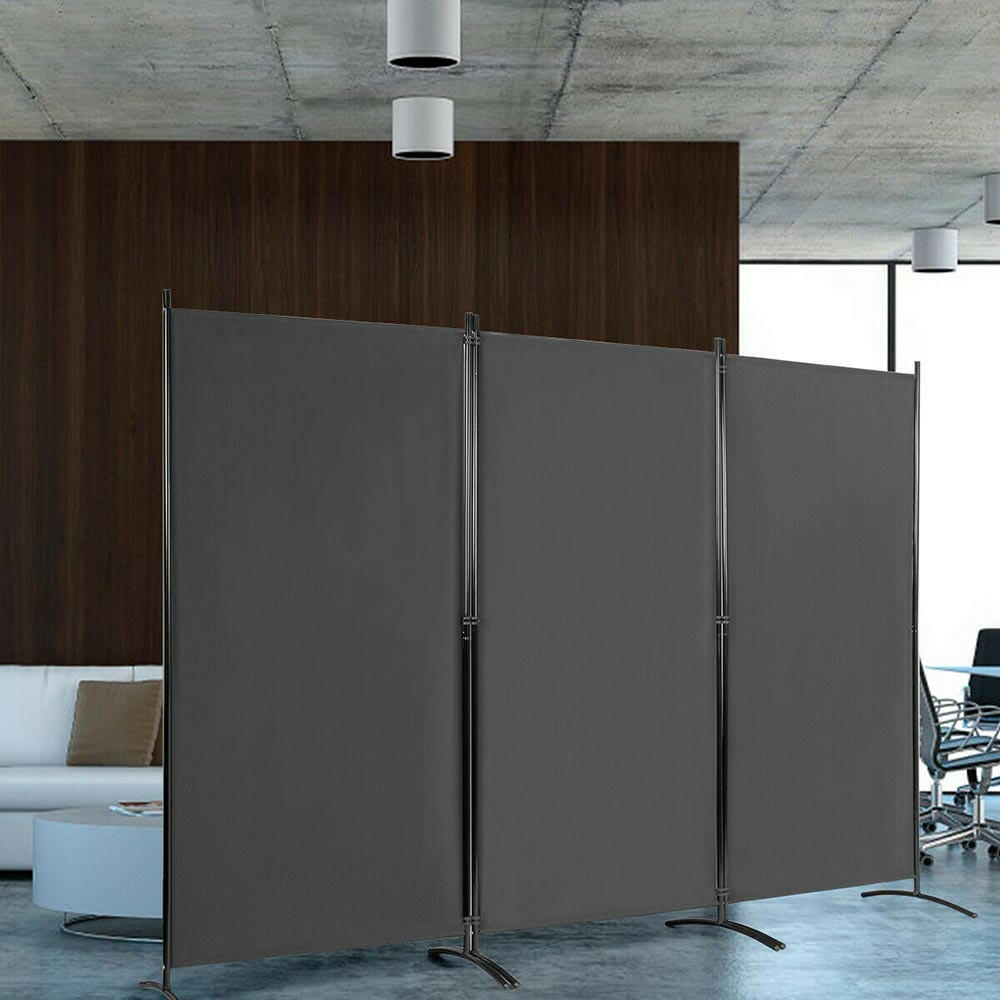 Paravan despartitor mobil 260x180cm, gri-4