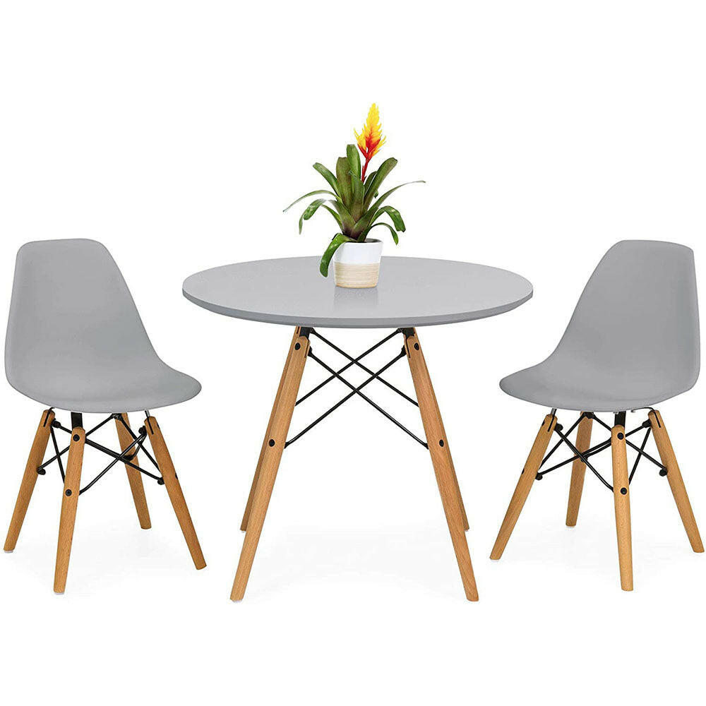 4 buc scaune moderne cu masa pentru bucatarie, 3 culori-gri-3