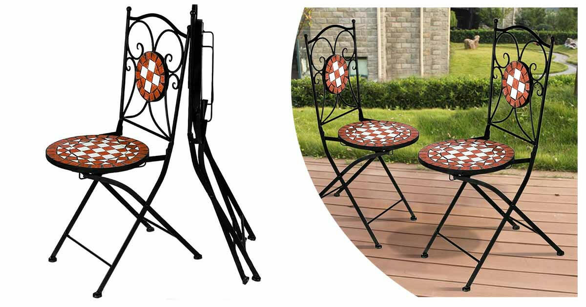 Scaun cu model mozaic, 2 buc-4
