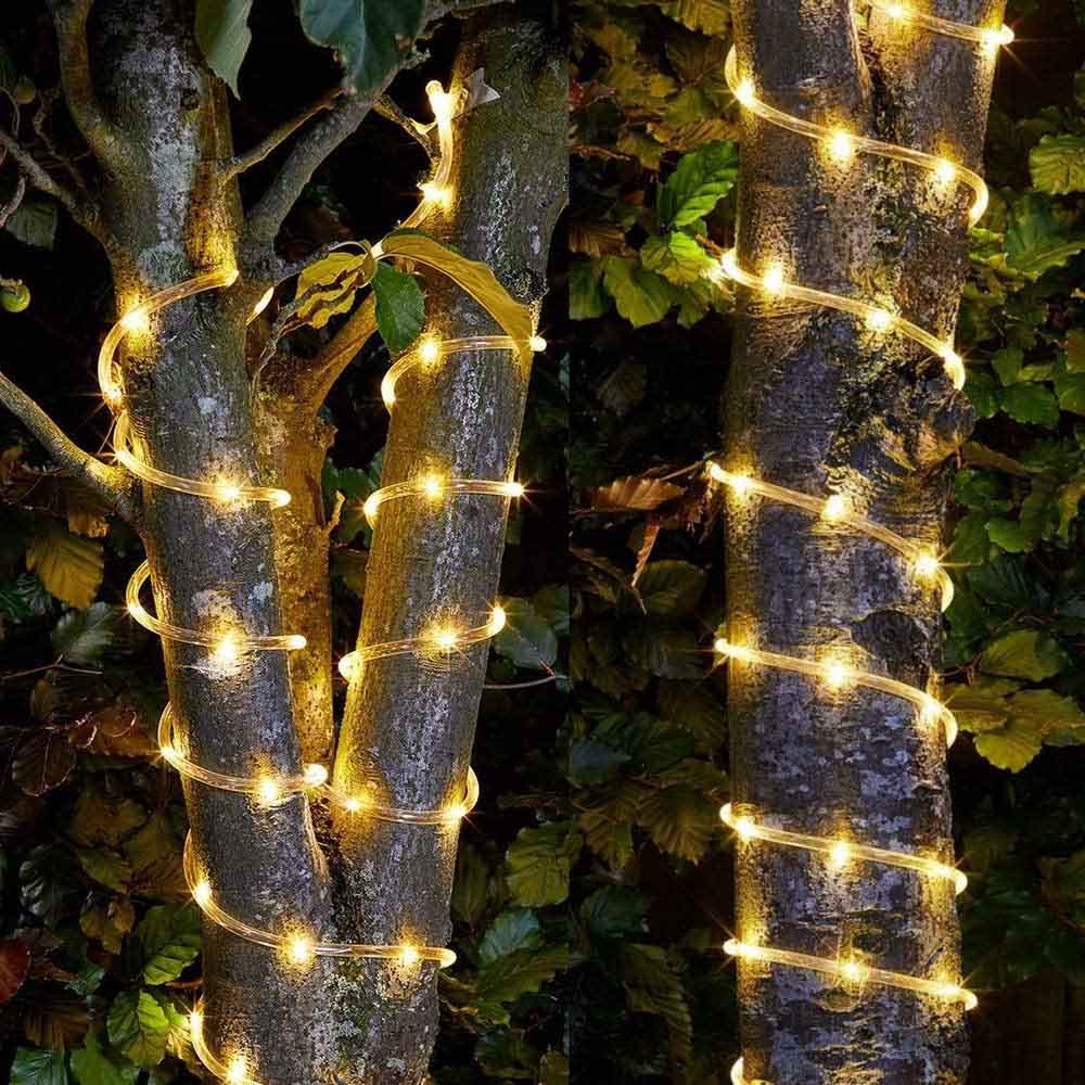 Ghirlanda luminoasa solara decorativa, 10m, alb cald-1