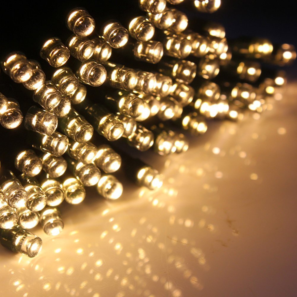Ghirlanda luminoasa solara pentru gradina cu 100 LED, alb-cald, 20m-4
