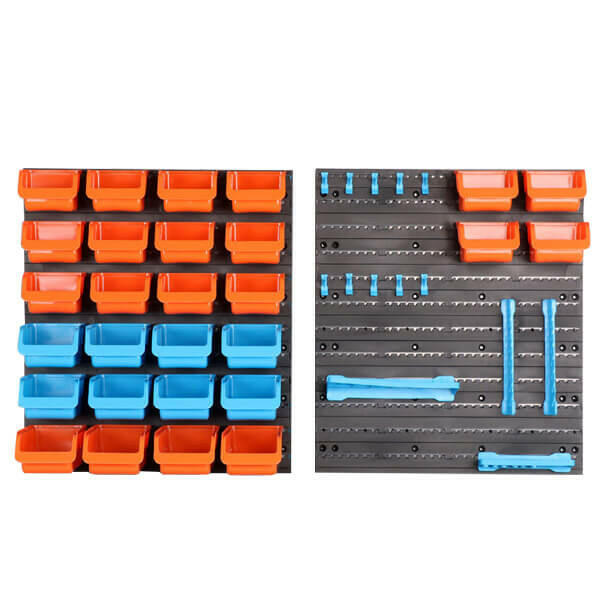 Panou de perete cu suporturi pentru scule si suruburi, 43 piese-2