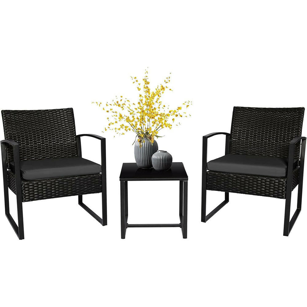 Set mobilier de exterior pentru 2 persoane cu masuta de cafea-3