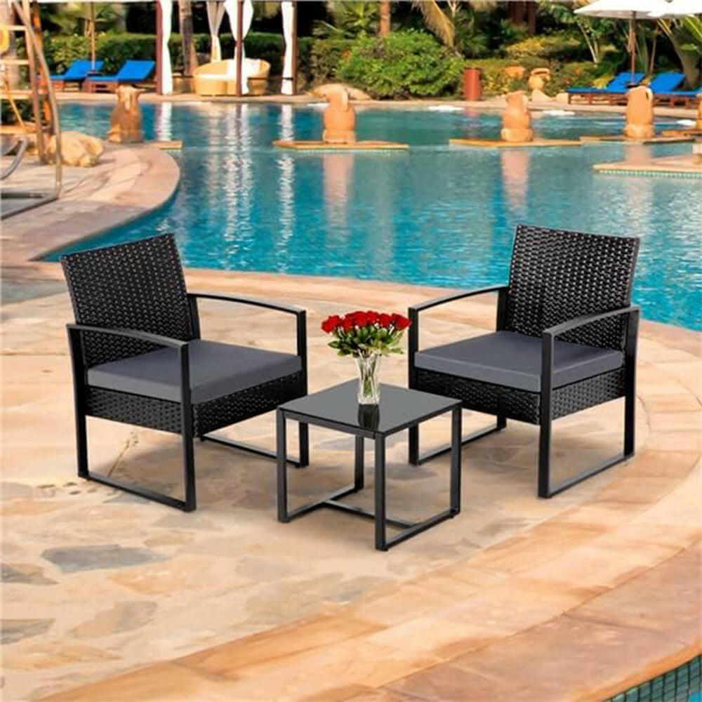 Set mobilier de exterior pentru 2 persoane cu masuta de cafea-1