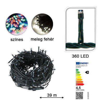 Ghirlanda luminoasa cu LED in diferite marimi si culori-360 LED-uri-alb cald-1