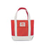 Mini Cotton Bag with double handle - White/Red color - Dimensions: 30 x 23 x 10 cm-0