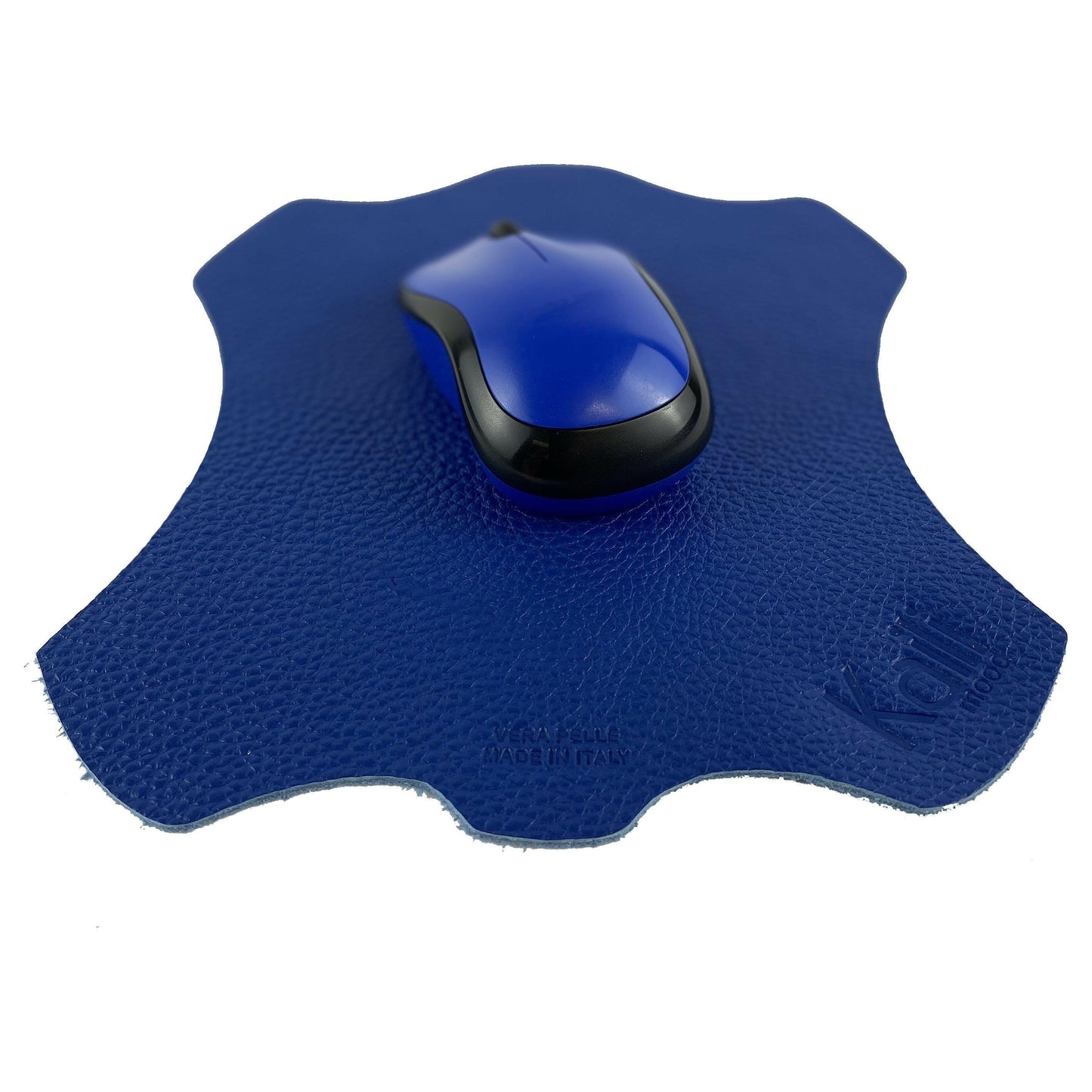 K0001DB | Mouse Pad in Genuine Leather Made in Italy Col. Blue-1