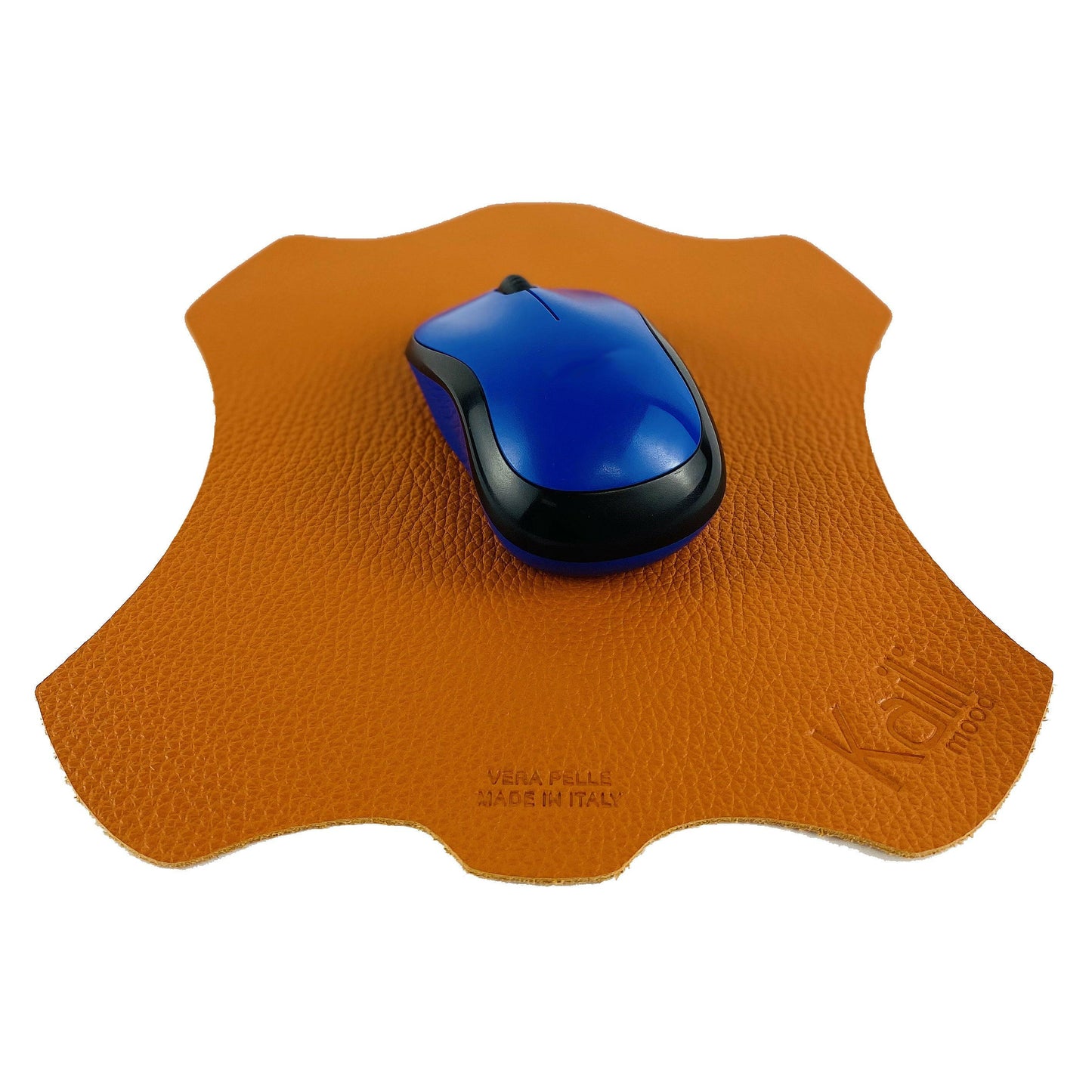 K0001LB | Mouse Mat in Genuine Leather Made in Italy Col. Orange-1