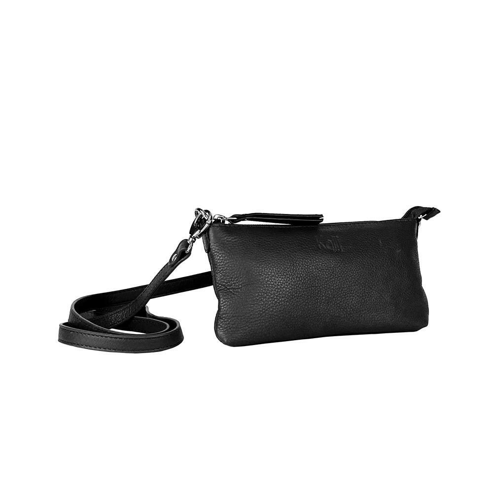 K0013AB | Woman Shoulder Bag - Genuine Leather Col. Black-1