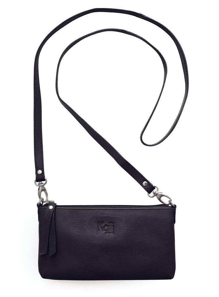 K0013AB | Woman Shoulder Bag - Genuine Leather Col. Black-4