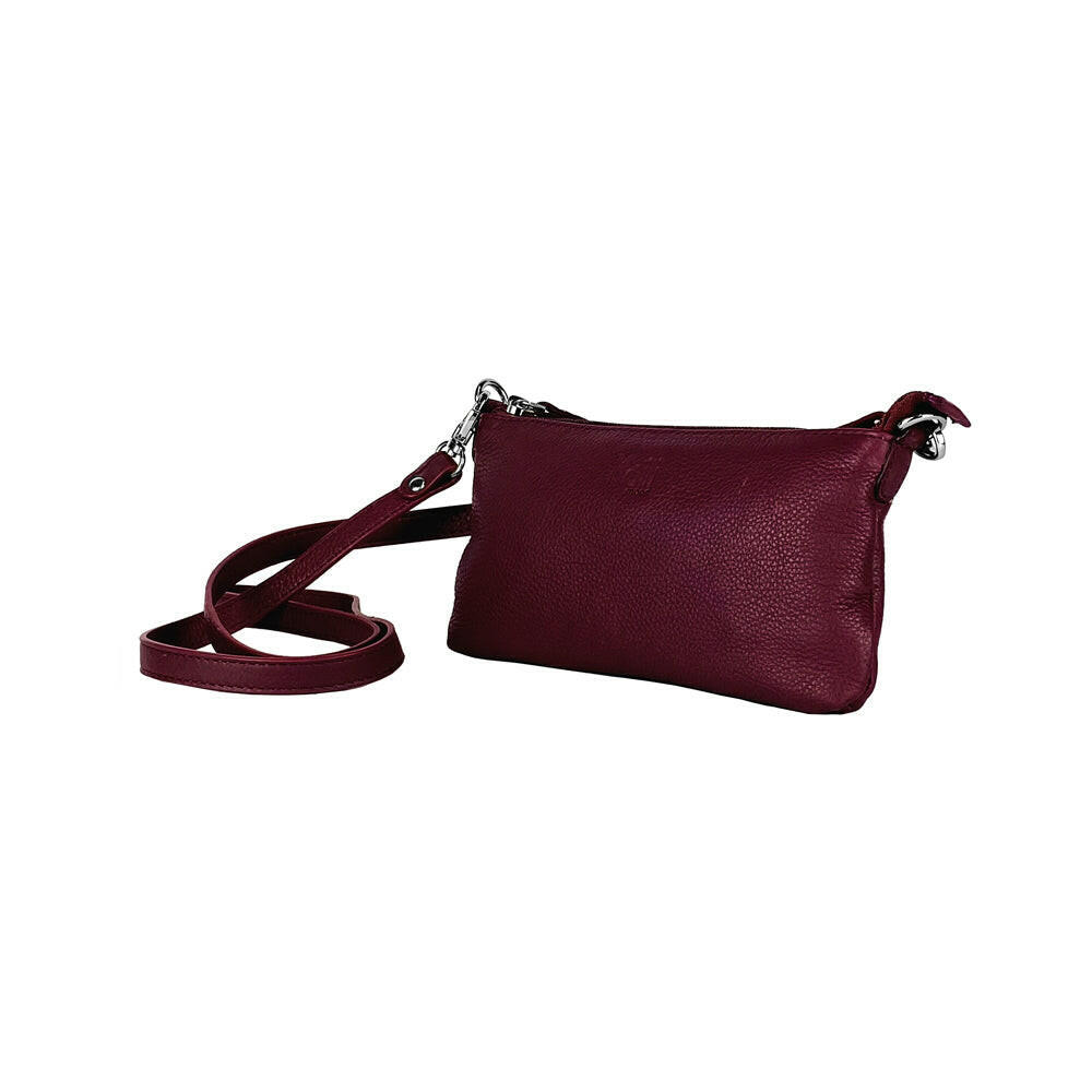 K0013NB | Woman Shoulder Bag - Genuine Leather Col. Malva-1