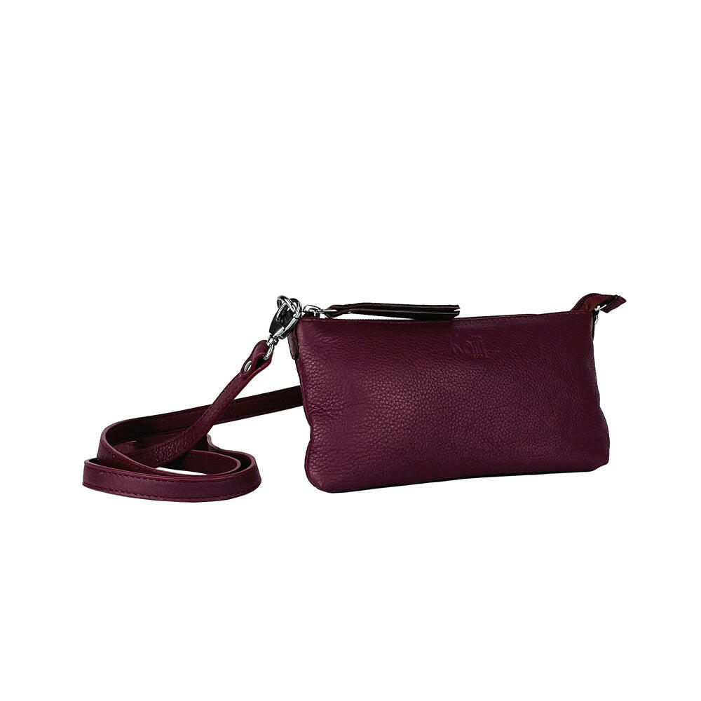 K0013NB | Woman Shoulder Bag - Genuine Leather Col. Malva-2