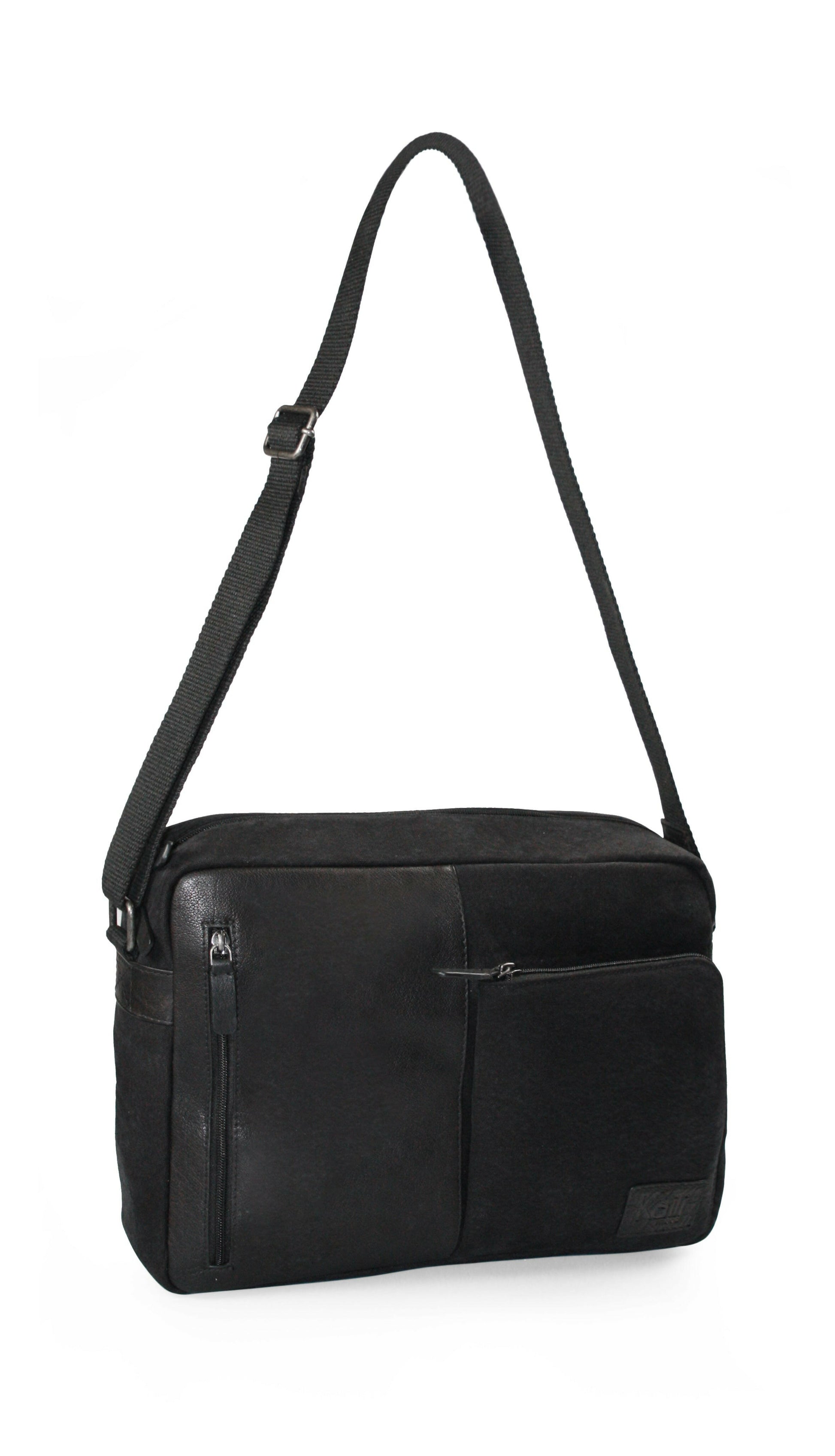 K0022AB | Messenger - Canvas/Genuine Leather Col. Black-3