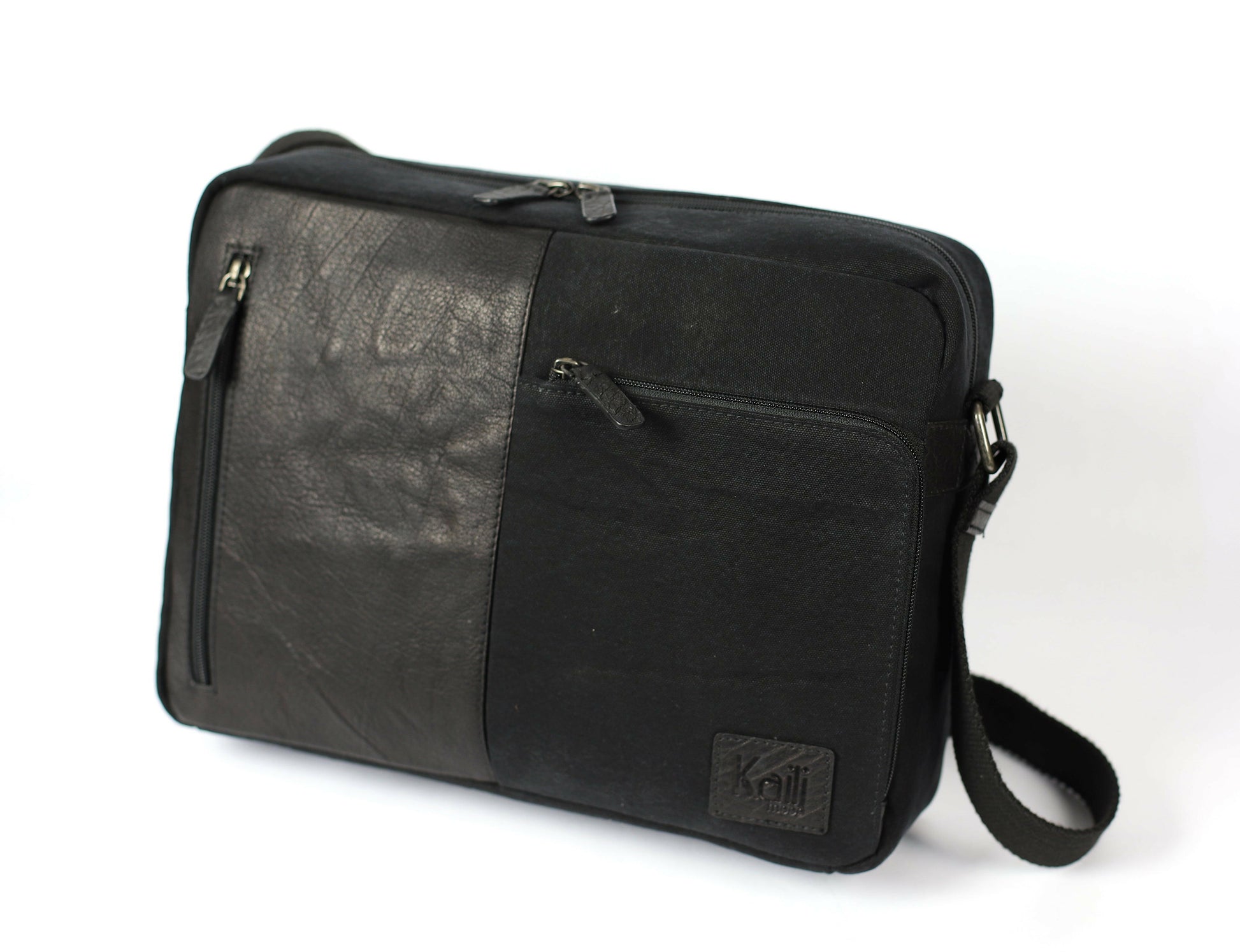 K0022AB | Messenger - Canvas/Genuine Leather Col. Black-2