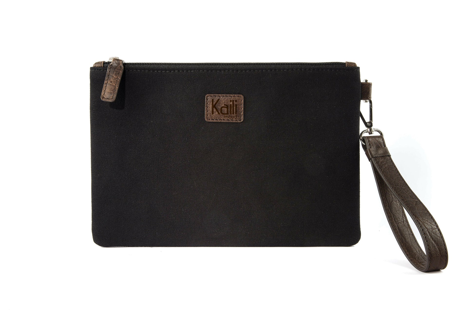 K0027AB | Wrist pouch - Canvas/Genuine Leather Col. Black-0