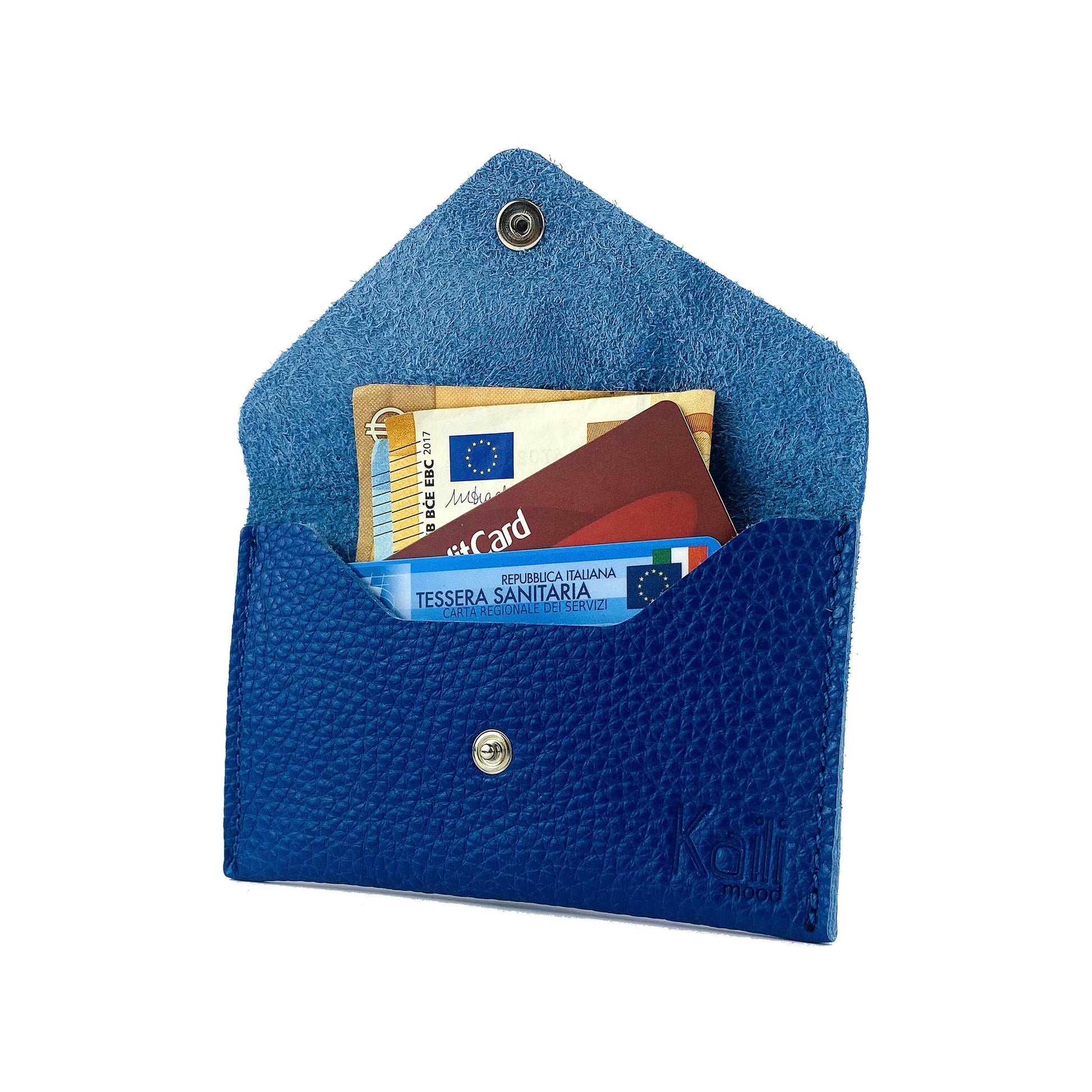 K0040DB | Bag in Genuine Leather Made in Italy Col. Blue-0