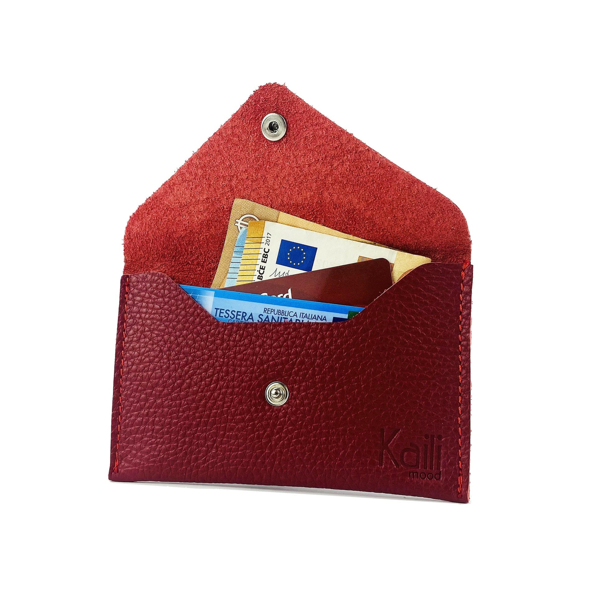 K0040VB | Pouch in Genuine Leather Made in Italy Col. Red-0