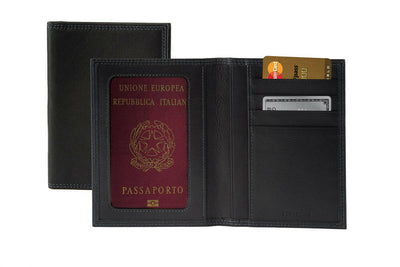 K10222AB | Documents/Passport Holder - Genuine Leather Col. Black-1