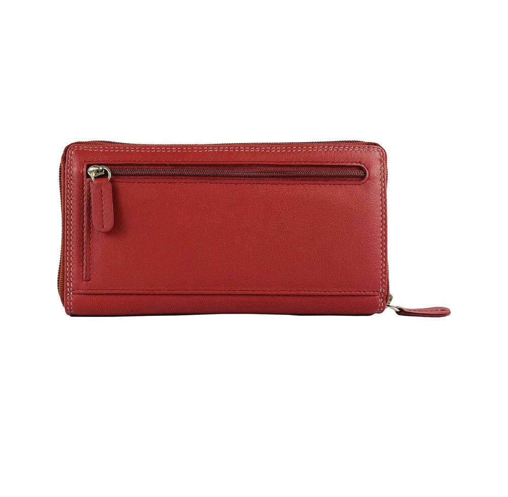 K10238VB | Women's Wallet with Zip Closure - Genuine Leather Col. Red-2