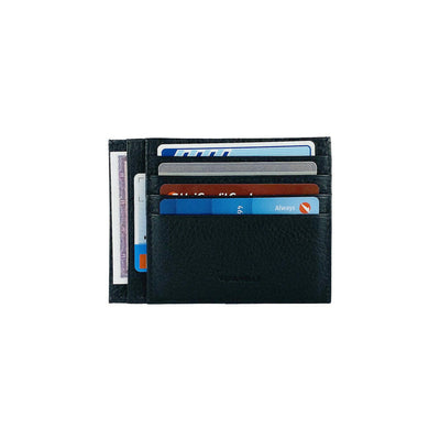 K10307AB | RFID Protection Document/Card Holder - Genuine Leather Col. Black-1