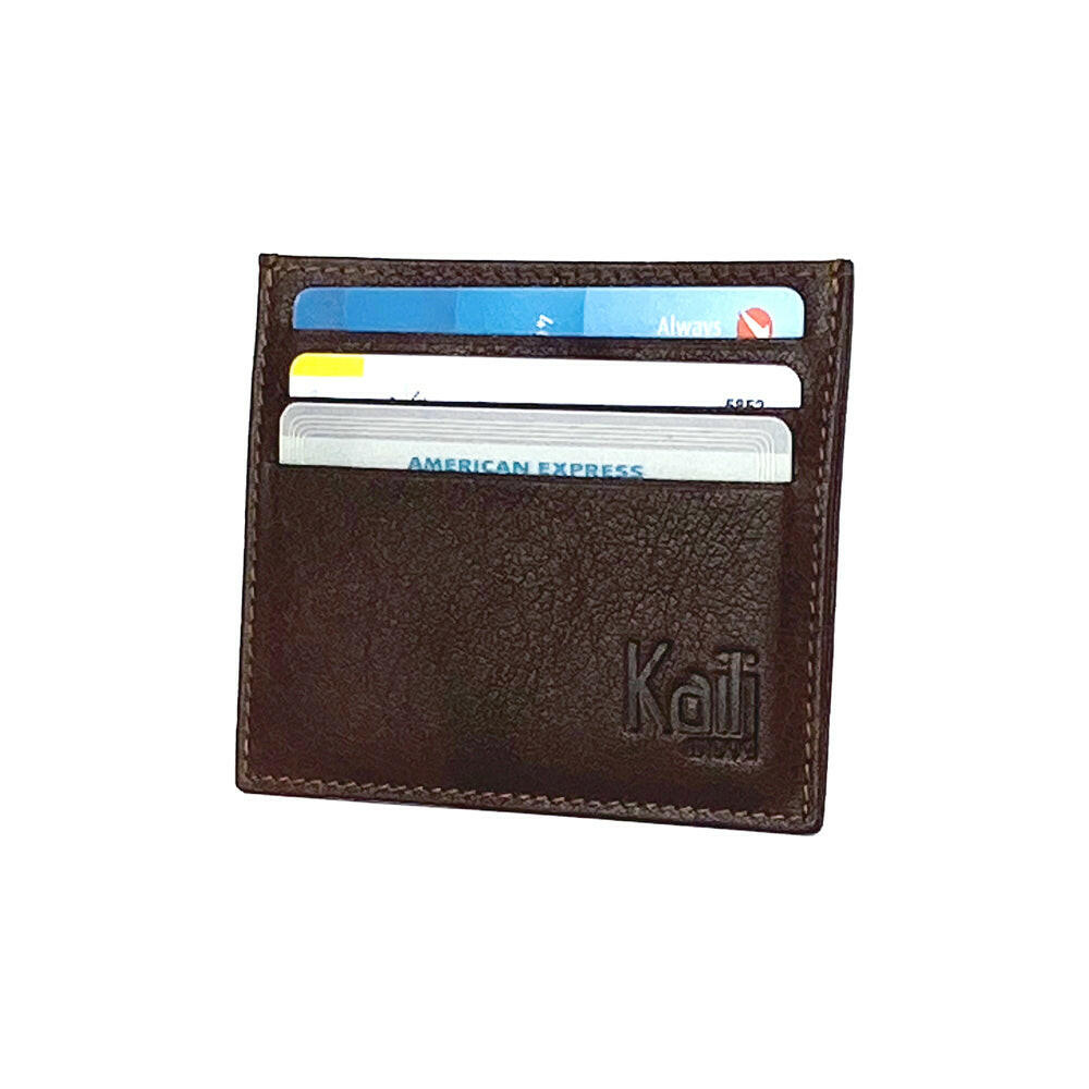 K10616BB | Credit Card Holder - Genuine Dark Brown Leather-0