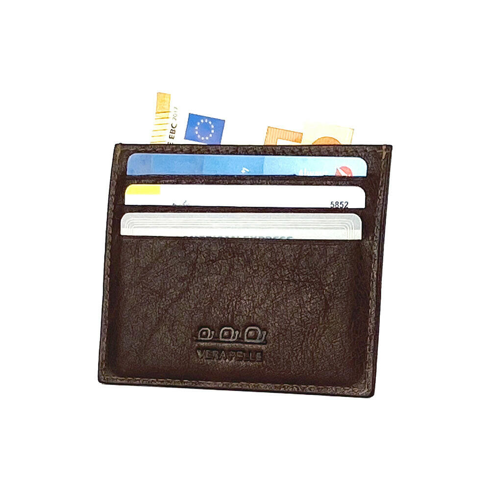 K10616BB | Credit Card Holder - Genuine Dark Brown Leather-4