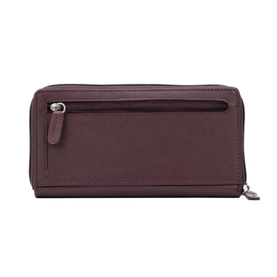 K10838XB | Women's Wallet with Zip Closure - Genuine Leather Col.Bordeax-1