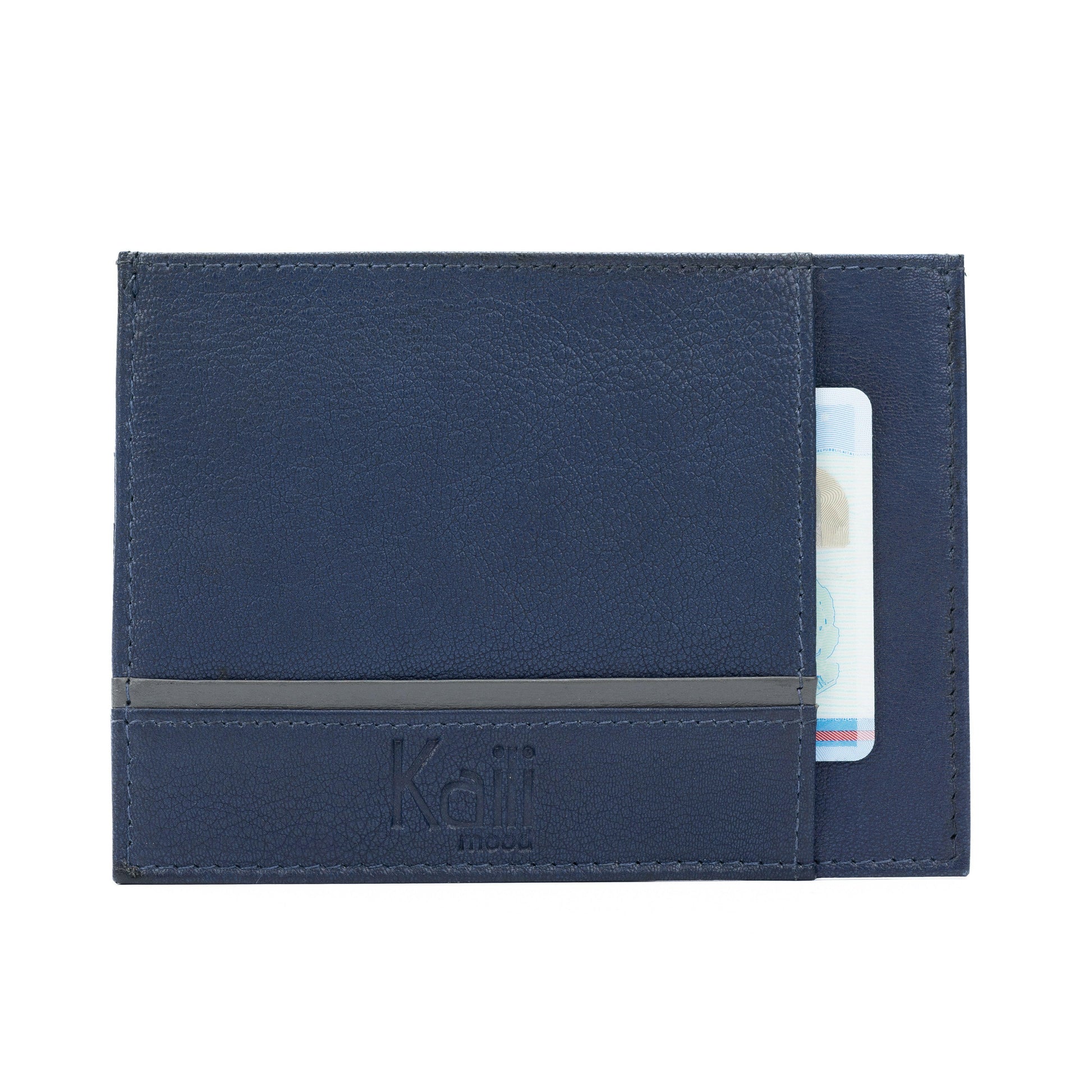 K10907DB | Document/Credit Card Holder in Genuine Leather Col. Blue-0