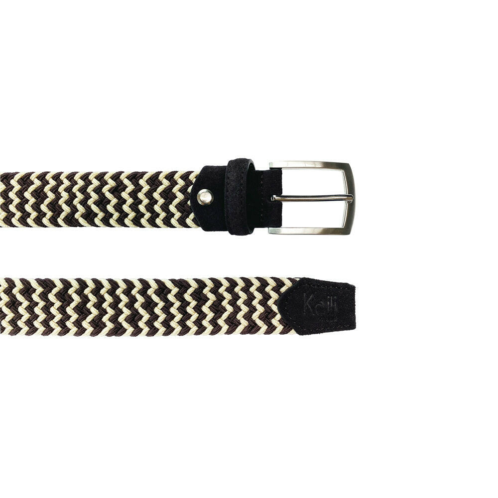 K4004HB | Two-tone Woven Belt - Col. Testa Moro/Rope-1