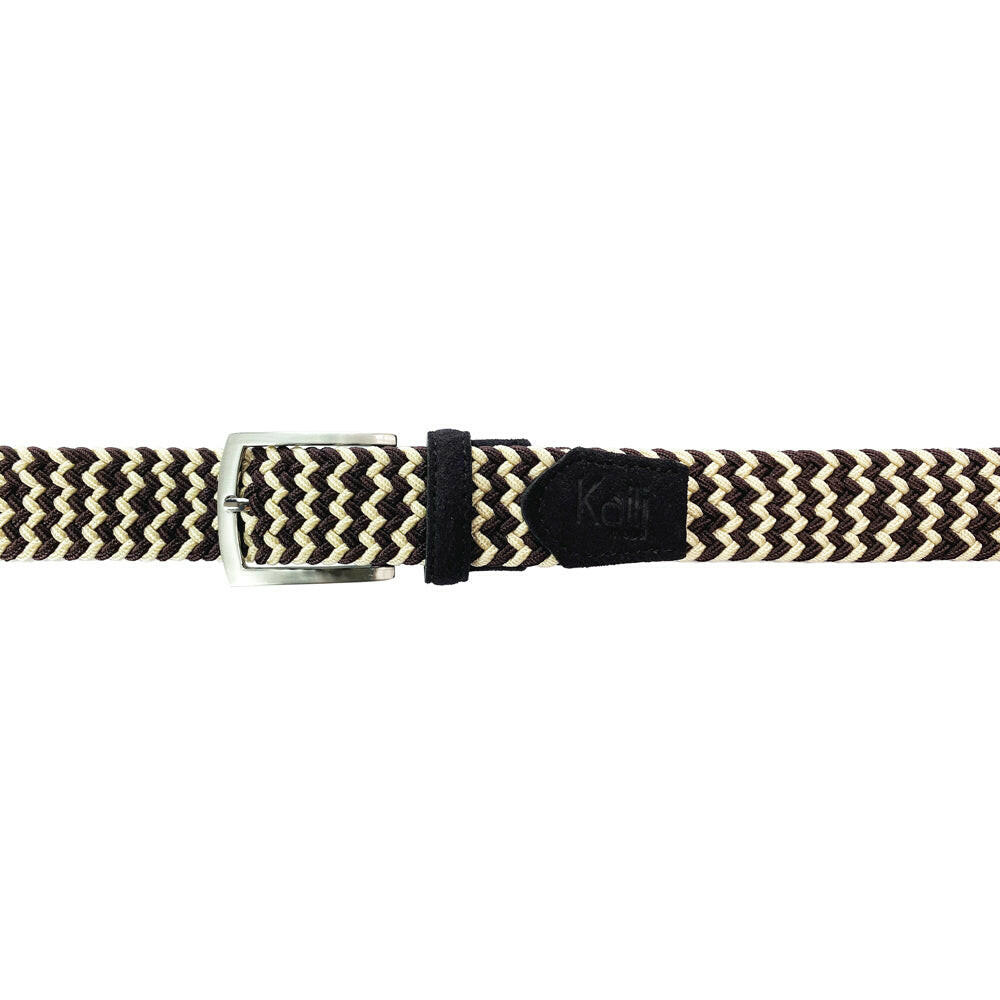 K4004HB | Two-tone Woven Belt - Col. Testa Moro/Rope-2