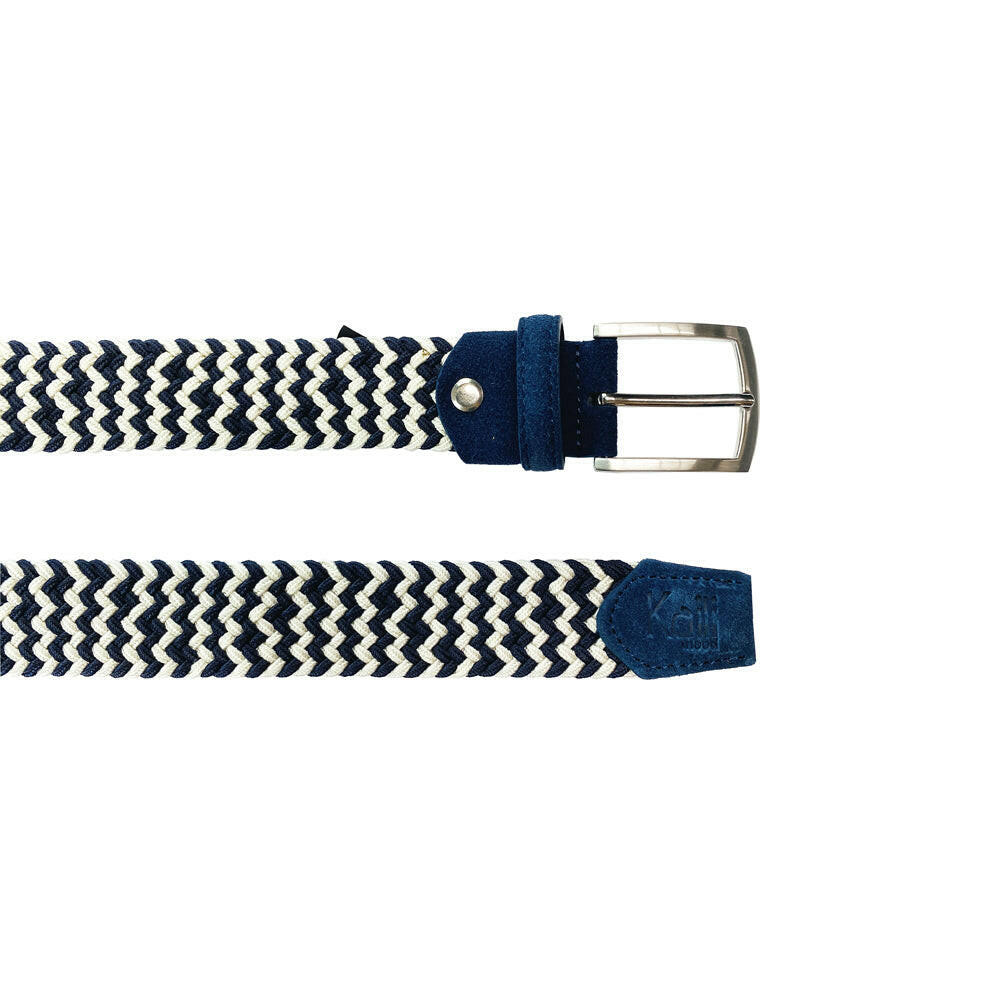 K4004JB | Woven Two-Tone Belt - Col. Blue/Ecru-1