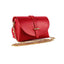 RB1001V | Small bag in genuine leather Made in Italy with removable shoulder strap and shiny gold metal closure loop - Red color - Dimensions: 16.5 x 11 x 8 cm-0