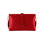 RB1001V | Small bag in genuine leather Made in Italy with removable shoulder strap and shiny gold metal closure loop - Red color - Dimensions: 16.5 x 11 x 8 cm-3