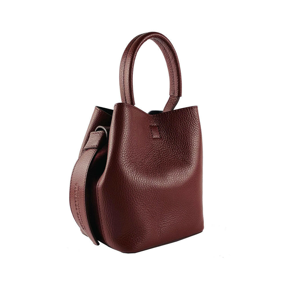 RB1006X | Women's Bucket Bag with Shoulder Bag in Genuine Leather | 16 x 14 x 21 cm-0