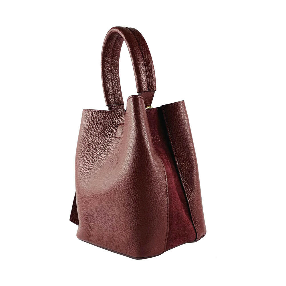 RB1006X | Women's Bucket Bag with Shoulder Bag in Genuine Leather | 16 x 14 x 21 cm-2