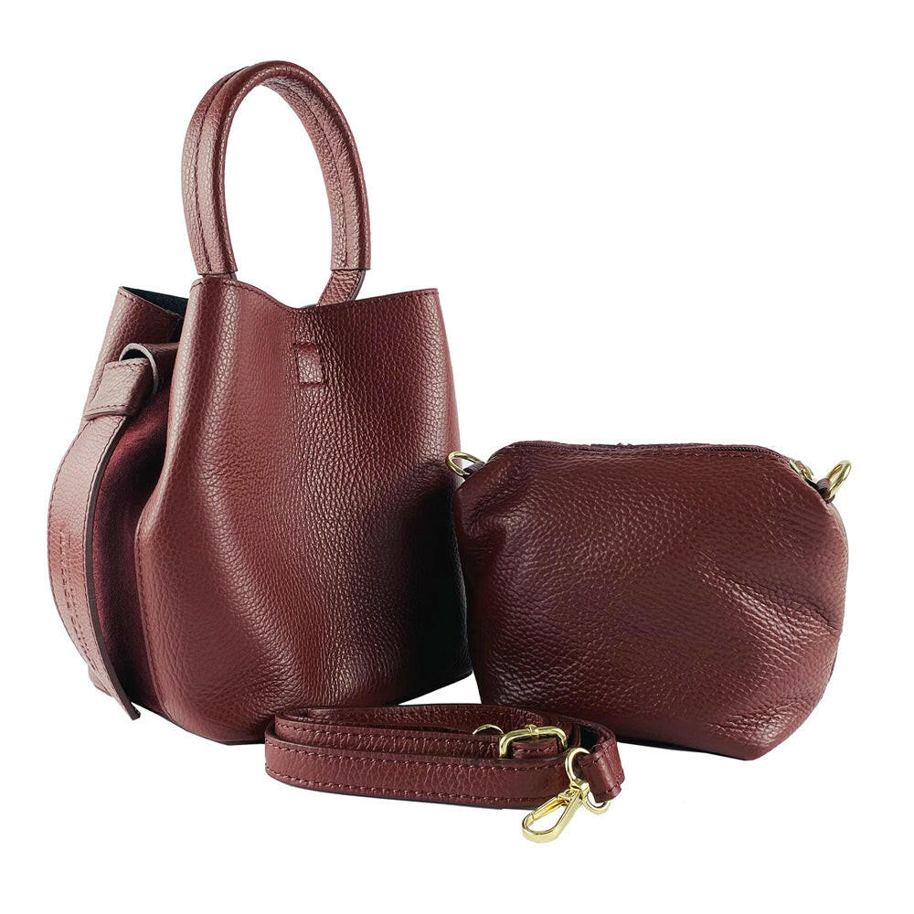 RB1006X | Women's Bucket Bag with Shoulder Bag in Genuine Leather | 16 x 14 x 21 cm-4