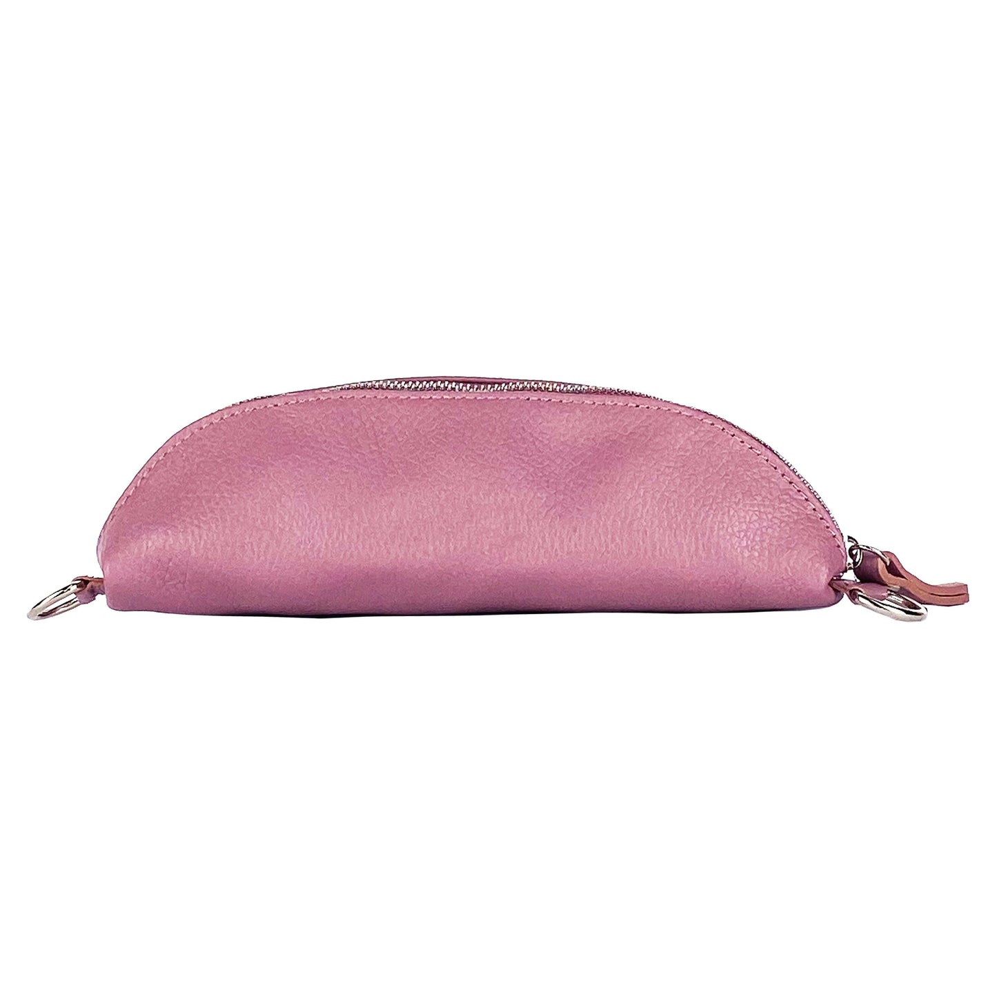 RB1015AZ | Waist bag with removable shoulder strap in Genuine Leather Made in Italy. Attachments with shiny nickel metal snap hooks - Antique pink color - Dimensions: 24 x 14 x 7-3